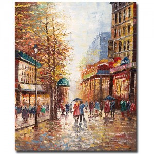 Trademark Fine Art "French Street Scene" Canvas Art by Joval   551907271